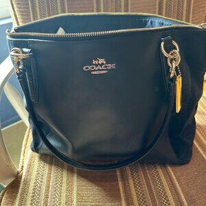 Coach Black Leather and Suede Purse